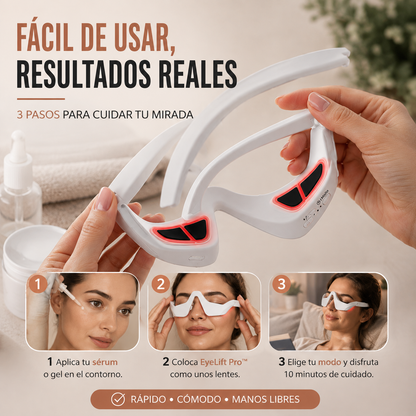 EyeLift Pro™ — Masajeador ocular LED + EMS manos libres